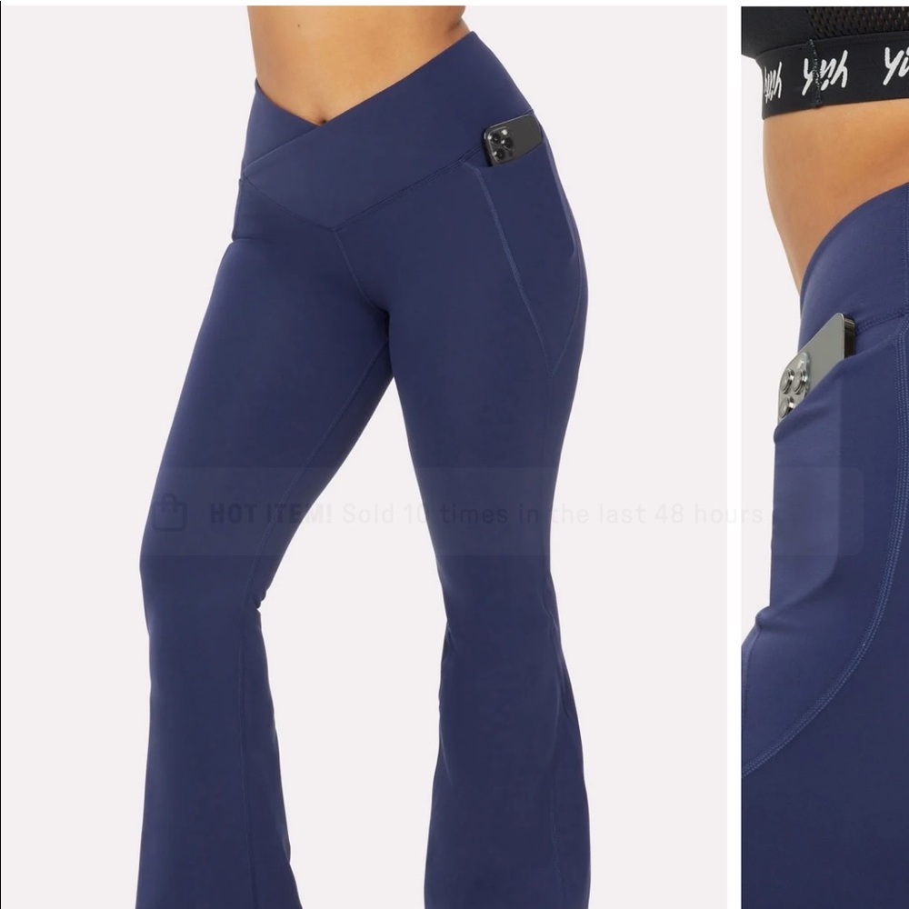 Fabletics high waisted crossover flare leggings